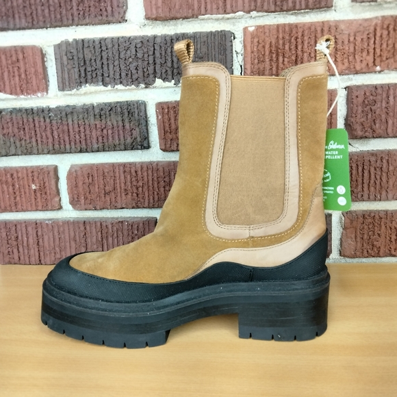 NWT Sam Edelman Lulia Lug Sole Pull on Chelsea Boots in Brown/Black - Picture 8 of 11